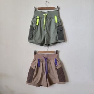 Lululemon Athletica Green and Tan Athletic Shorts